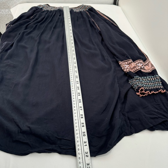 Free People Wind Willow Embroidered Peasant Boho Mini Tunic Dress Women’s SZ M - Picture 13 of 13